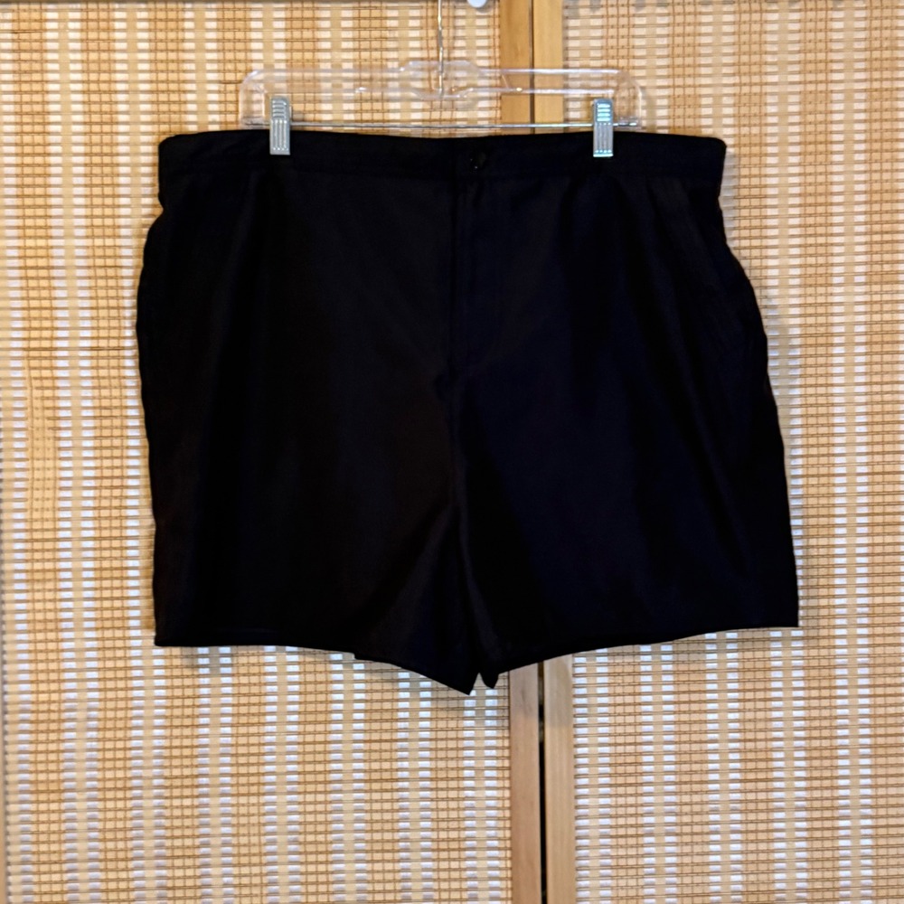 Croft & Barrow Lined Black Swim Shorts. Women Sz 18W, Waist 40" Length 17"